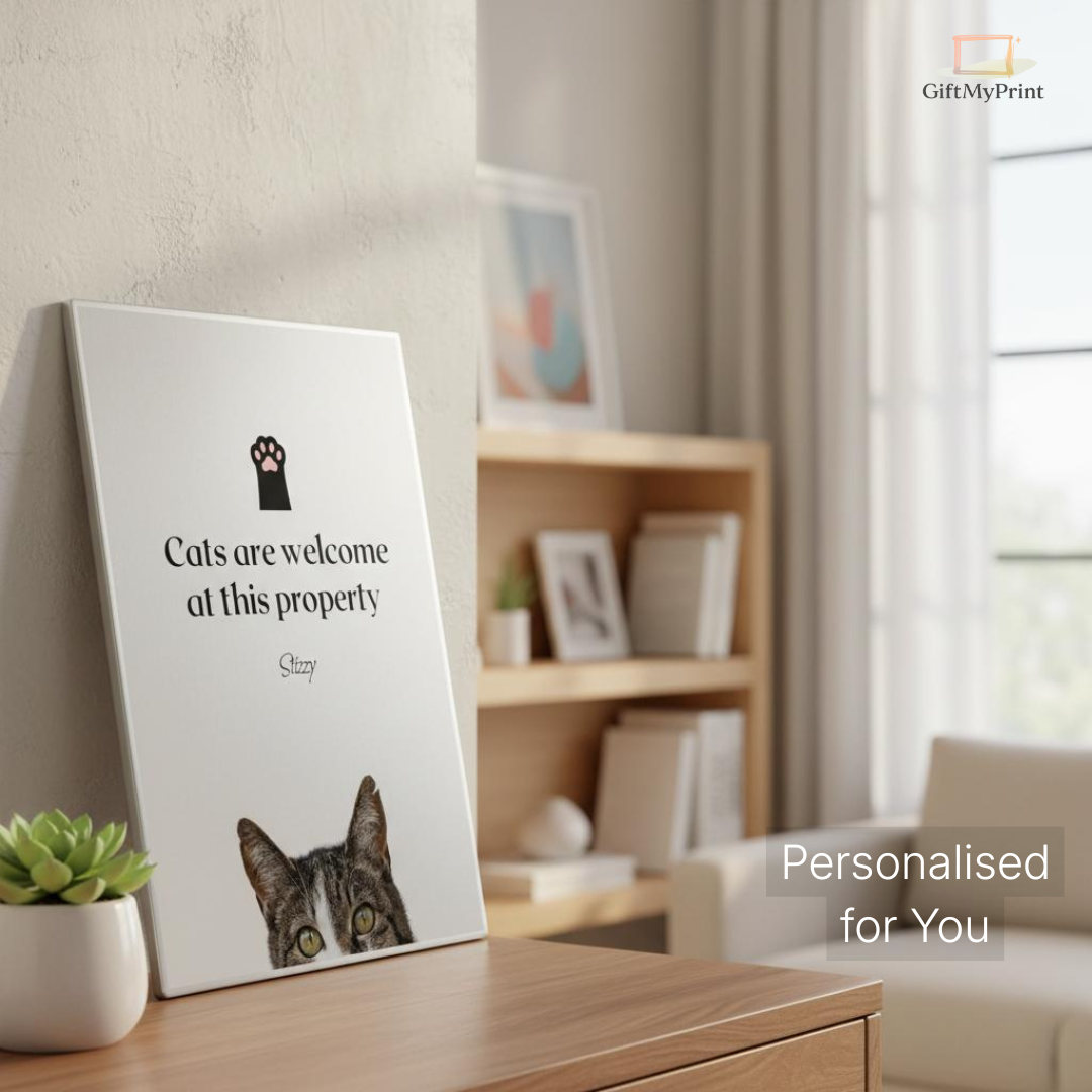 Personalised Cats Are Welcome Aluminium Print