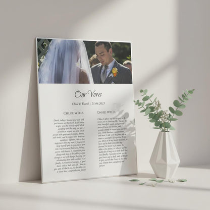 Personalised Wedding Vows Aluminium Print